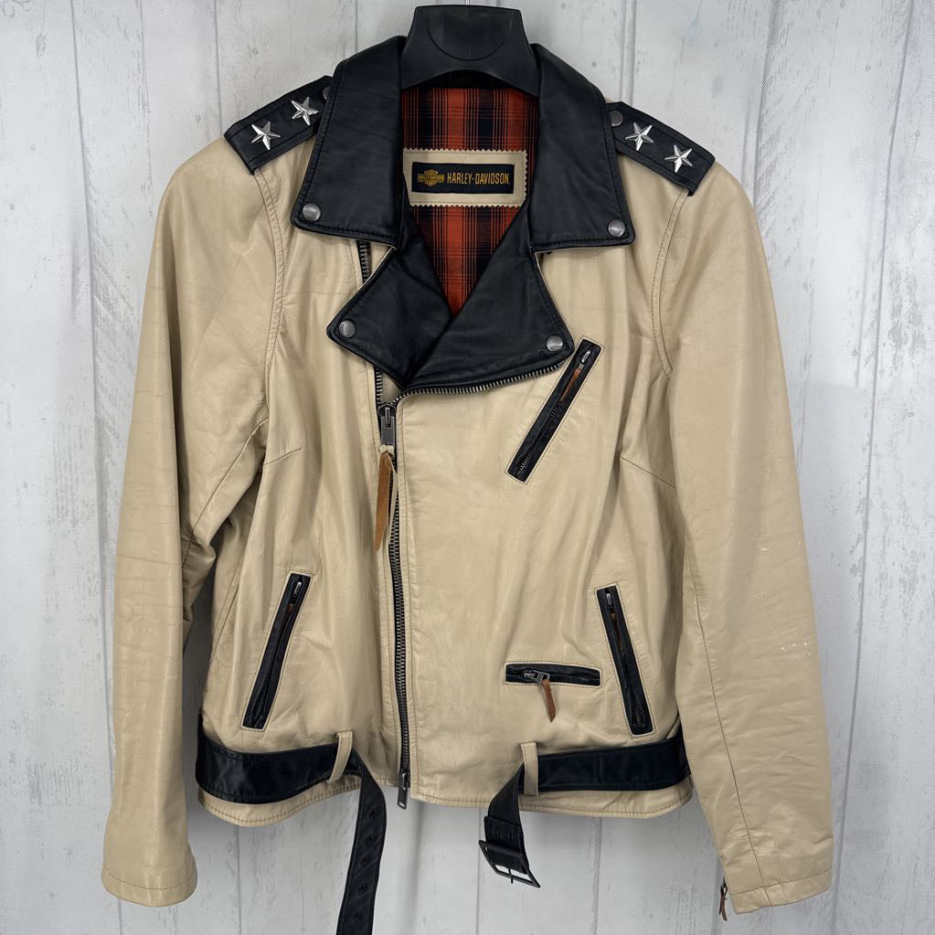 L cowhide leather limited edition riding jacket
