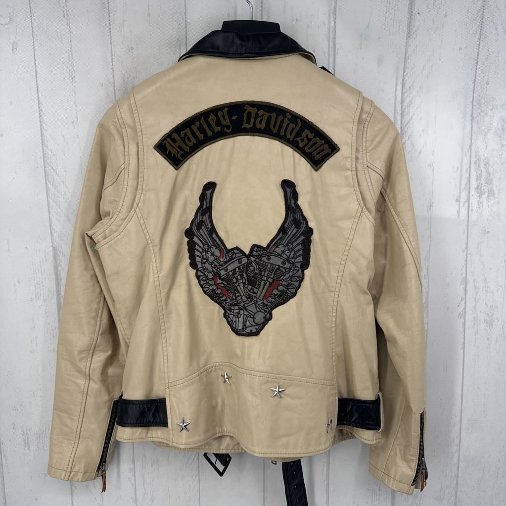 L cowhide leather limited edition riding jacket