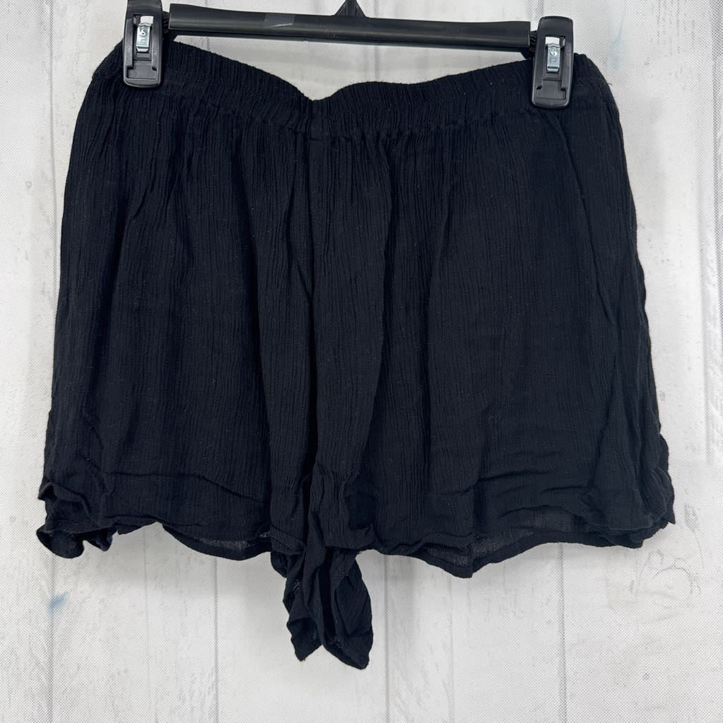 L textured wrap front shorts
