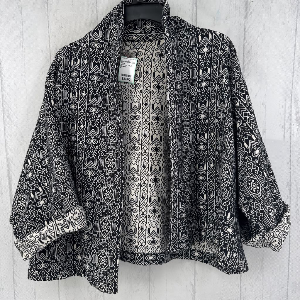 M woven 3/4 slv cardi