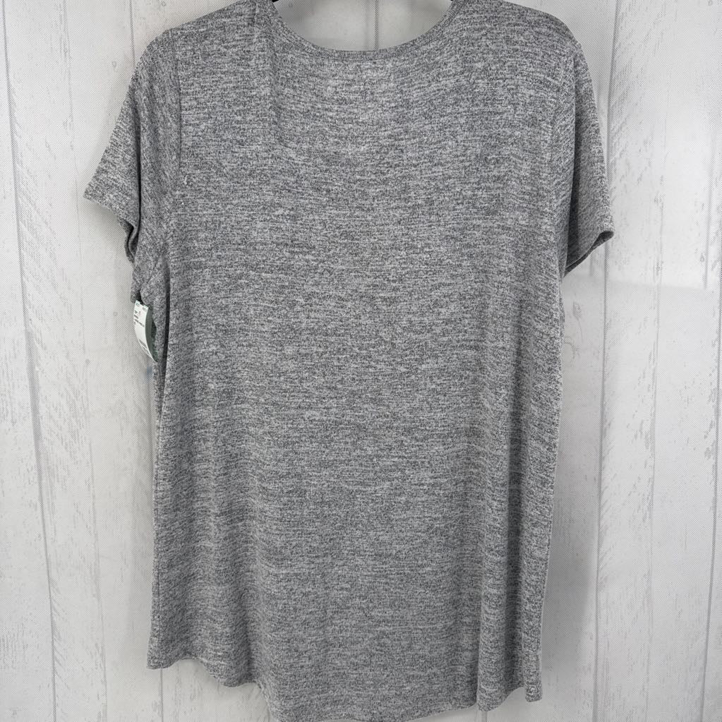 L marled v-neck s/s top