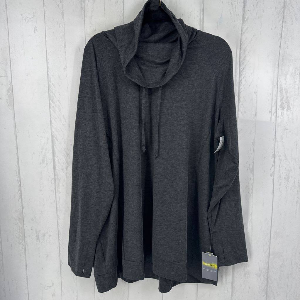 2X cowl neck l/s top