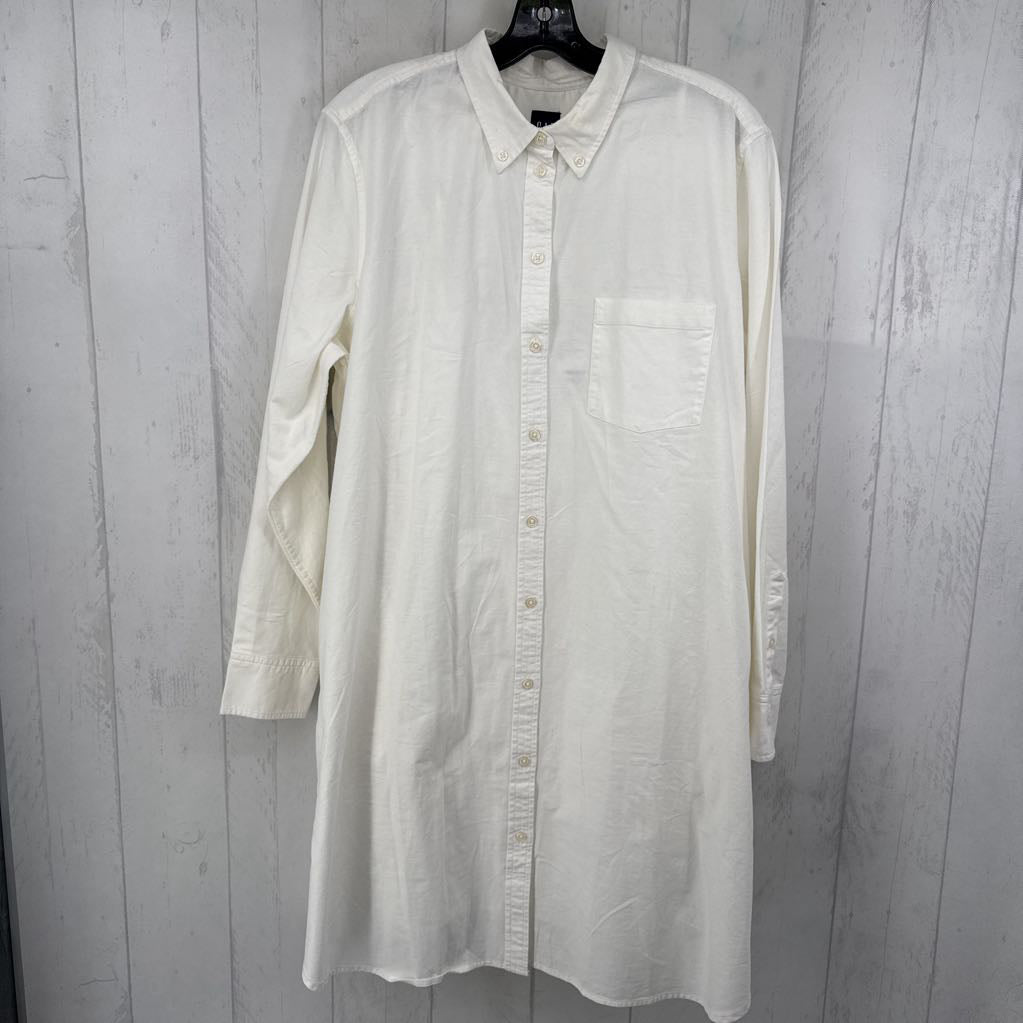 XXL 2pc button down dress w/ slip l/s