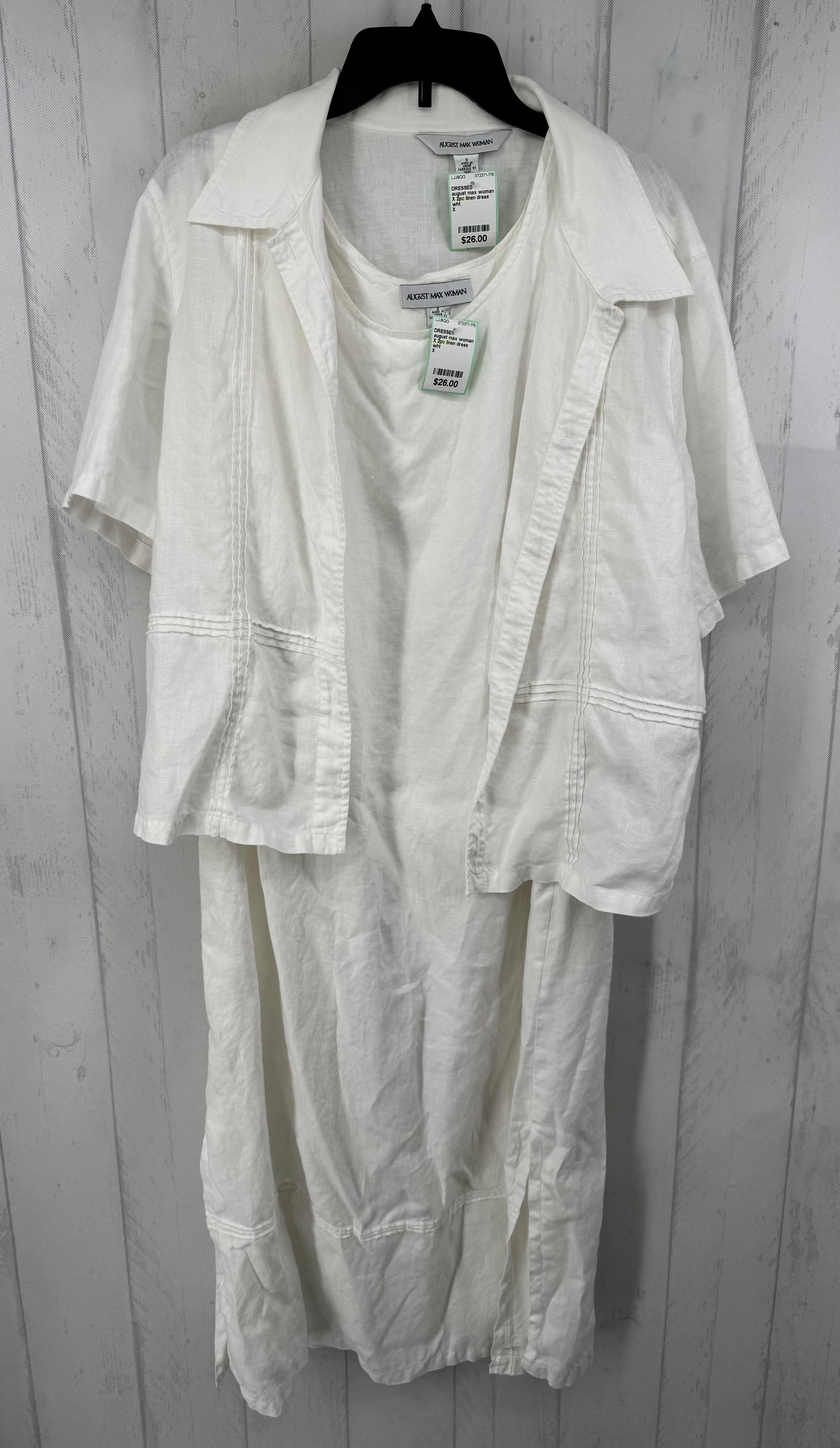 X 2pc linen dress w/ s/s top
