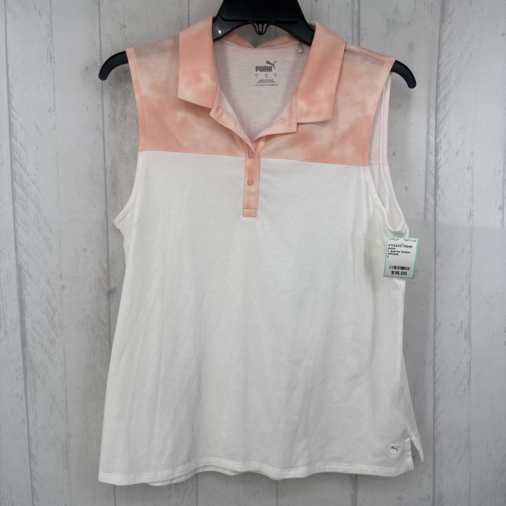 L quarter button down tank