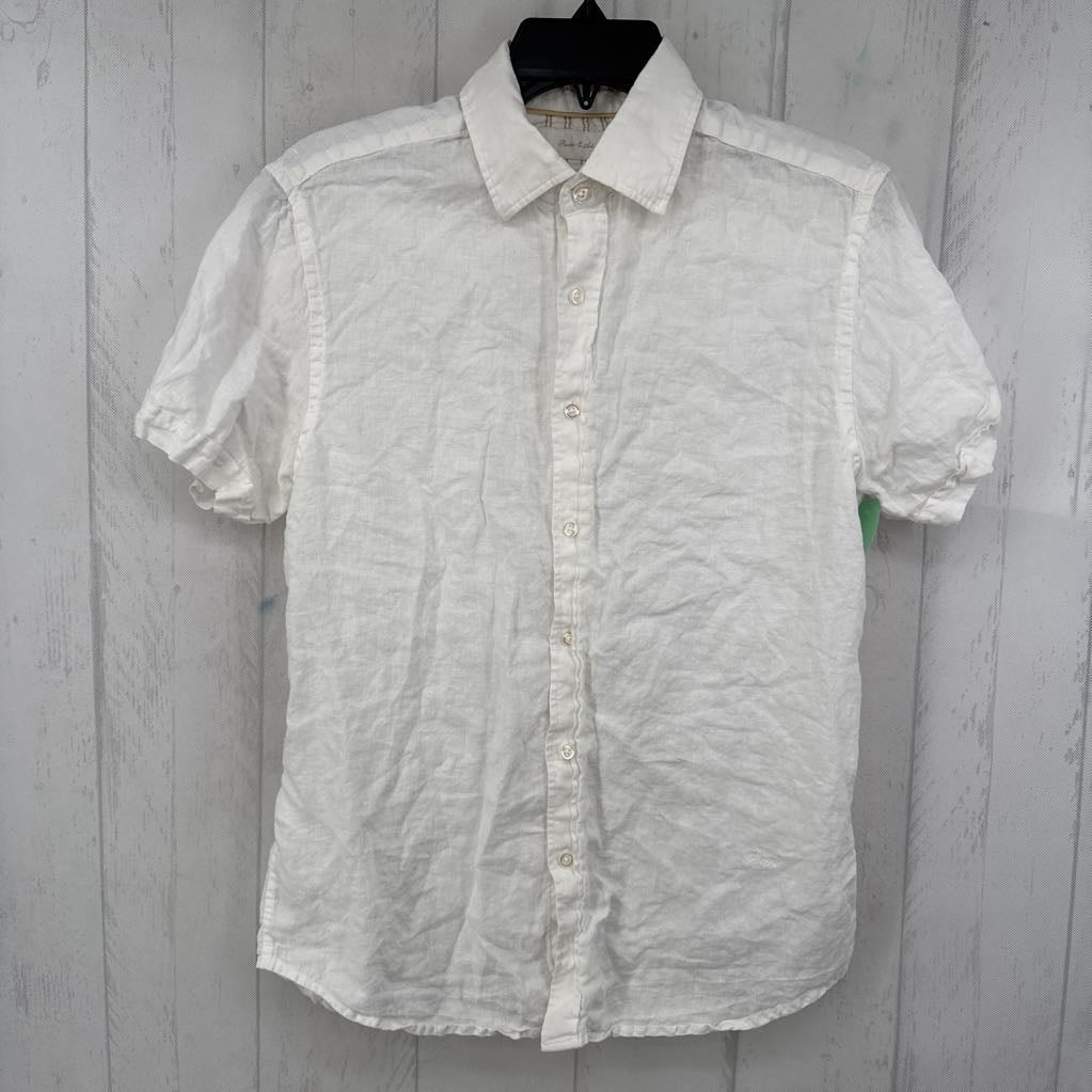 S linen button down s/s top