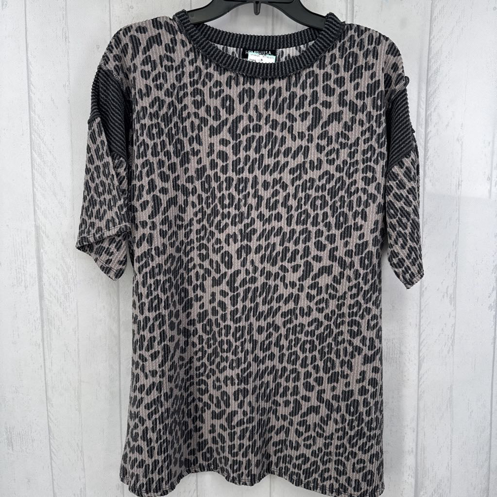 M animal print s/s top