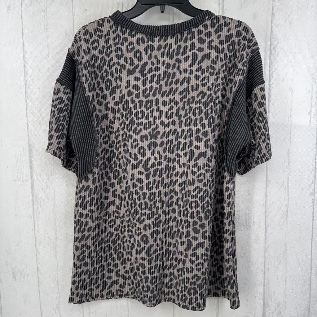 M animal print s/s top