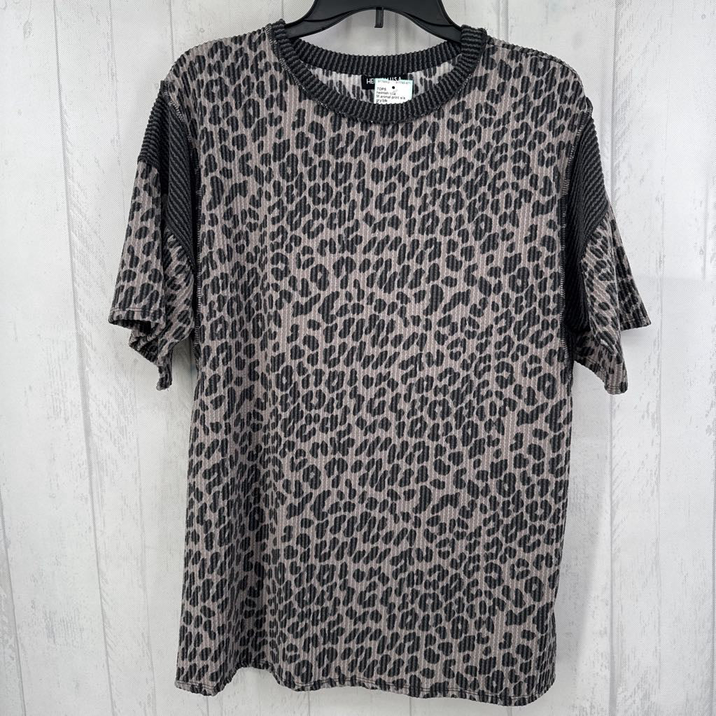 M animal print s/s top
