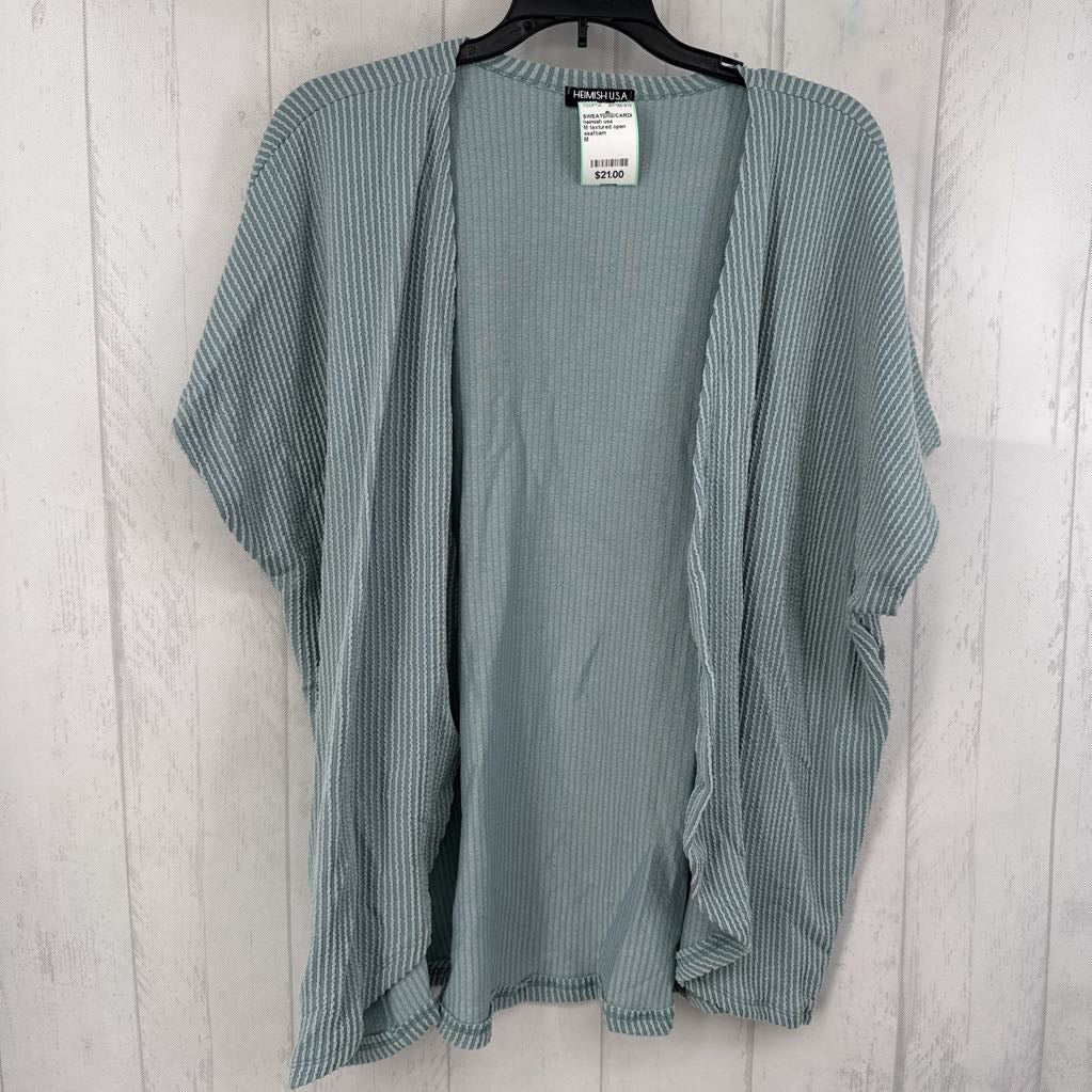 M textured open front s/s cardi