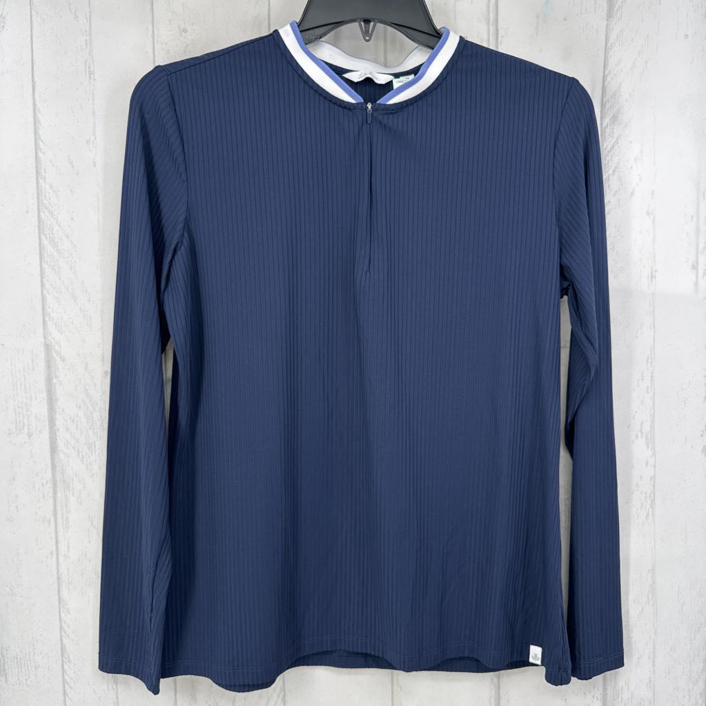 XL quarter zip ribbed l/s top