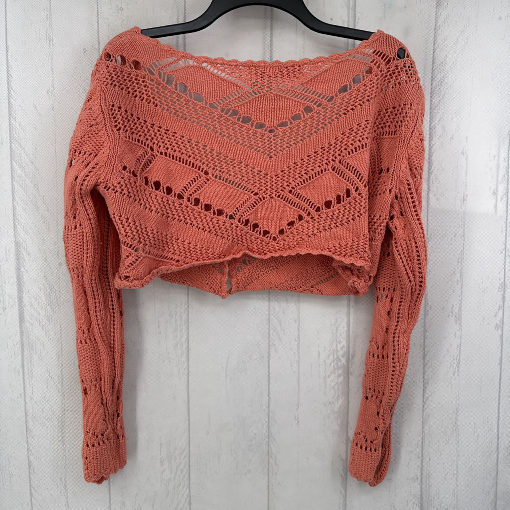 L crochet tie front cardi