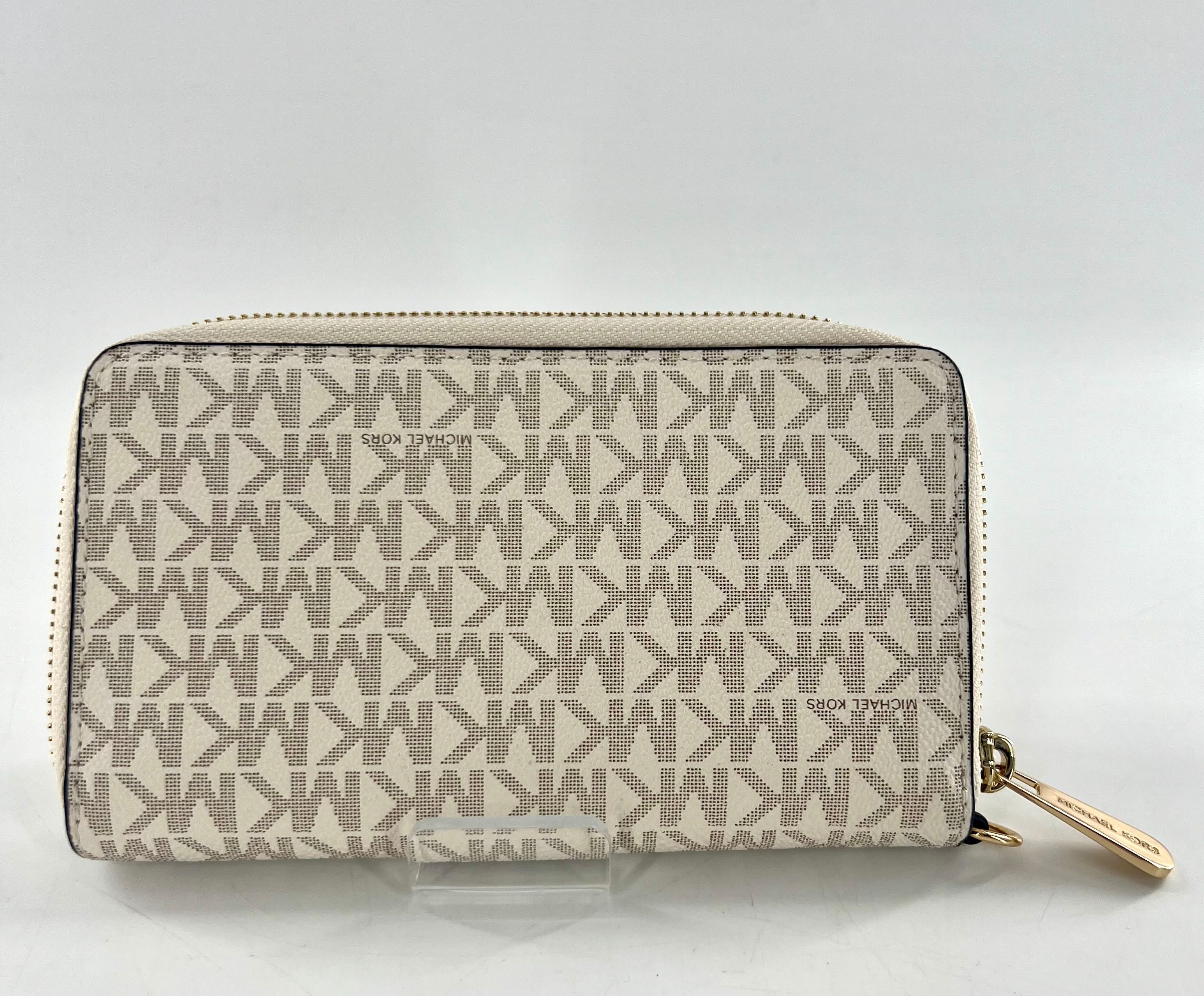 monogram zip around wallet