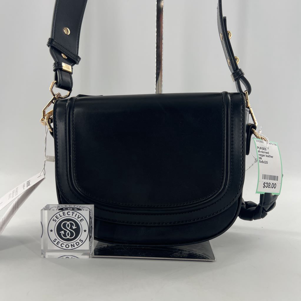 vegan leather double strap crossbody