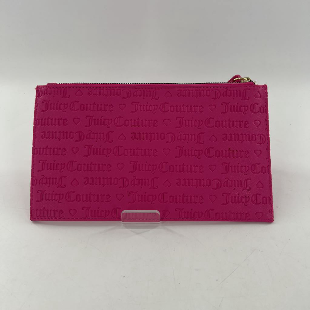 embossed logo wristlet