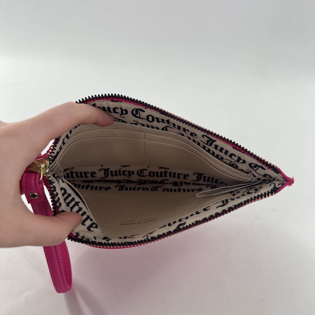 embossed logo wristlet