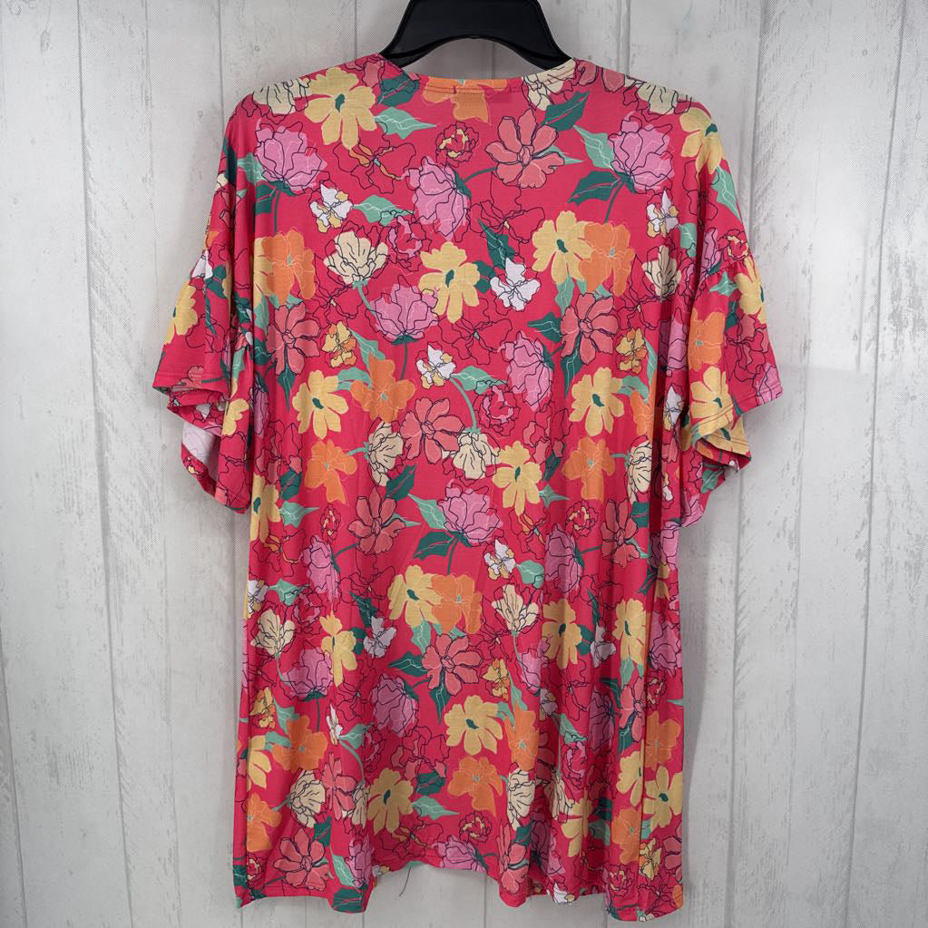 S flo print s/s cardi