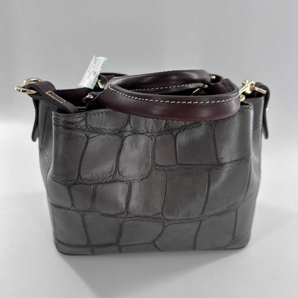 croc embossed satchel