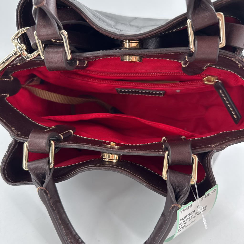 croc embossed satchel