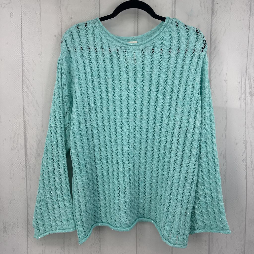 S crochet sequin sweater