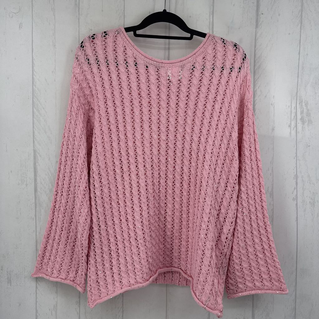 S crochet sequin sweater