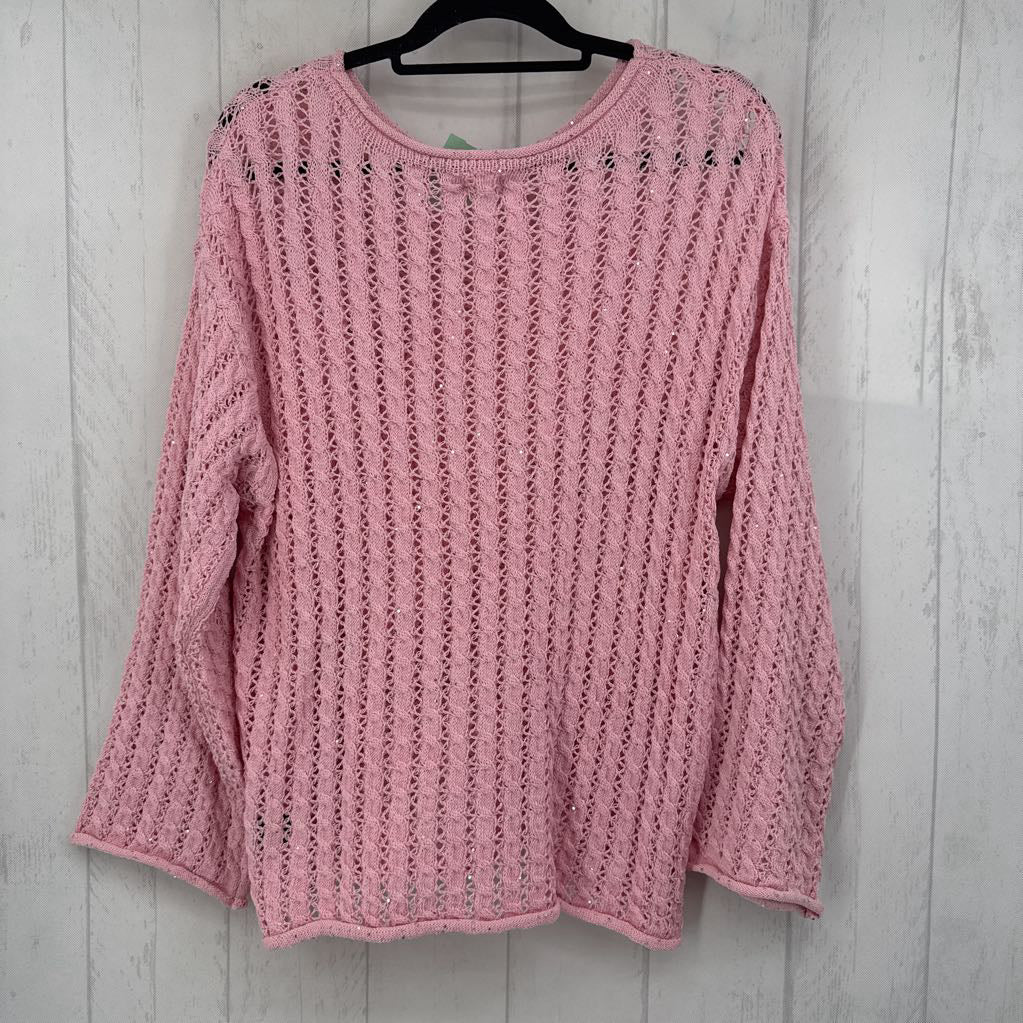 S crochet sequin sweater