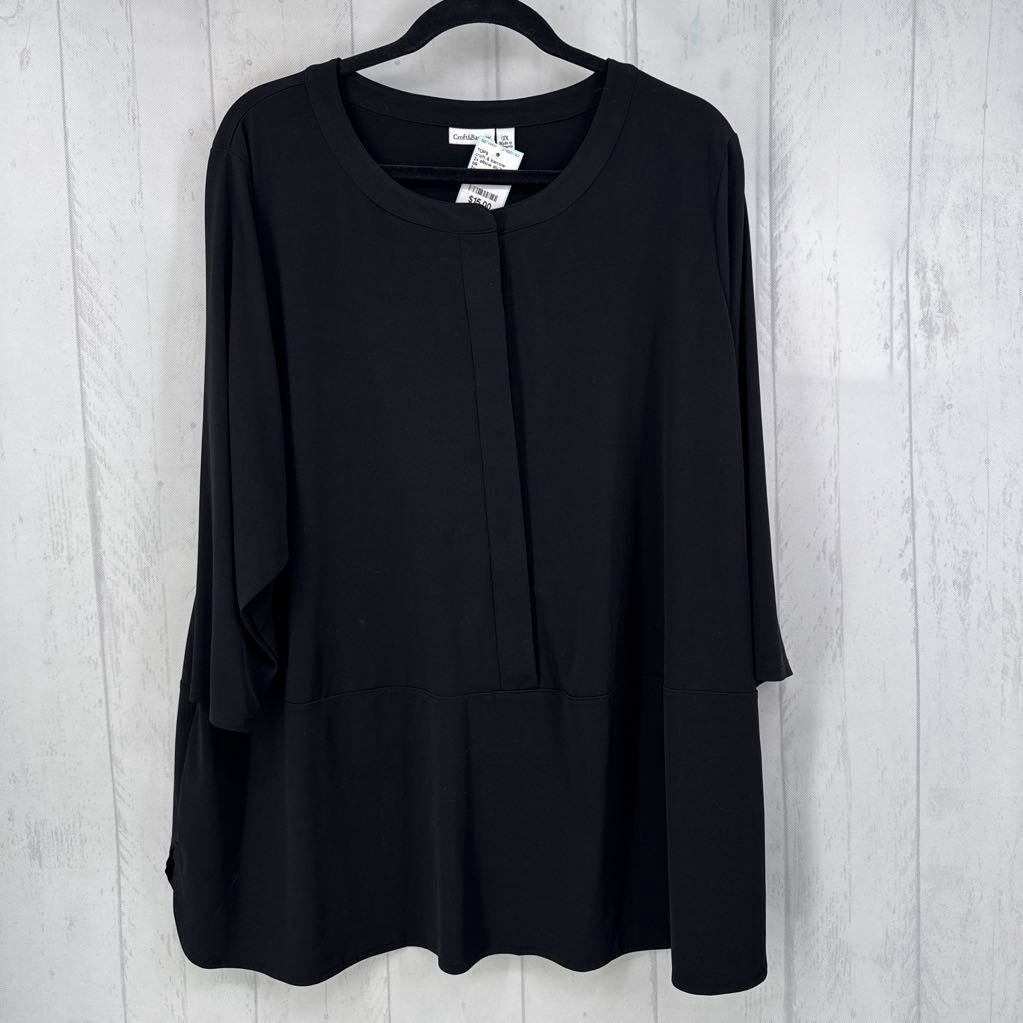 2x elbow slv half button top