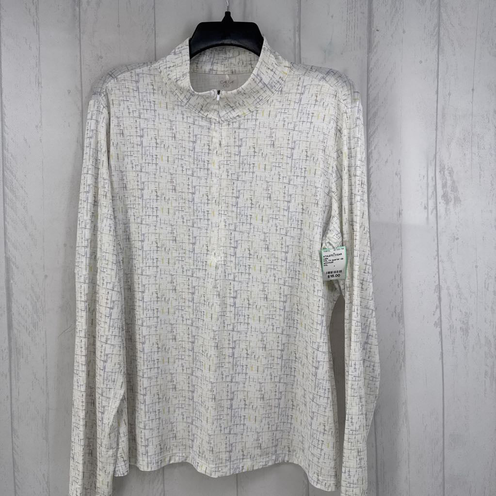 XXL l/s quarter zip cross thatch pattern top