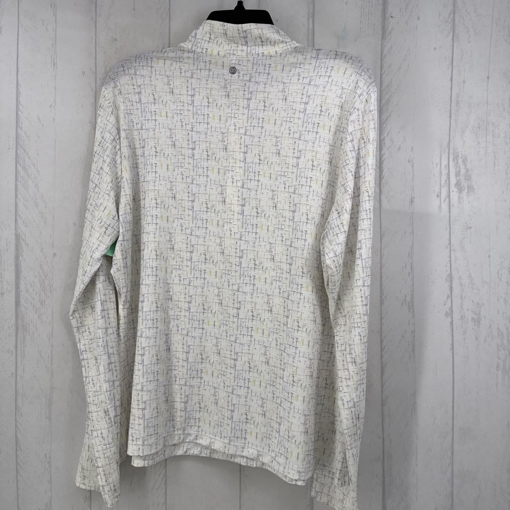 XXL l/s quarter zip cross thatch pattern top