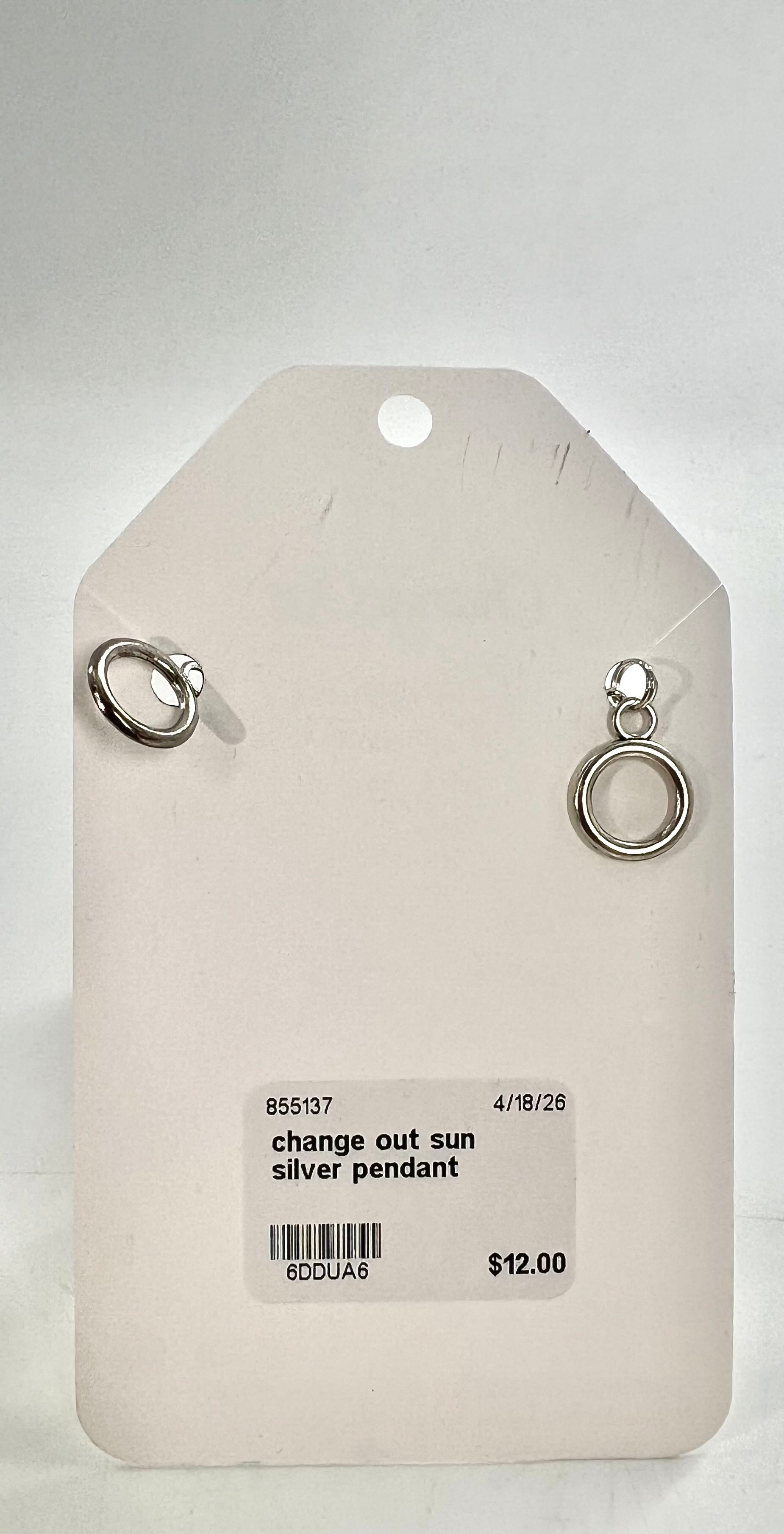 change out sun silver pendant