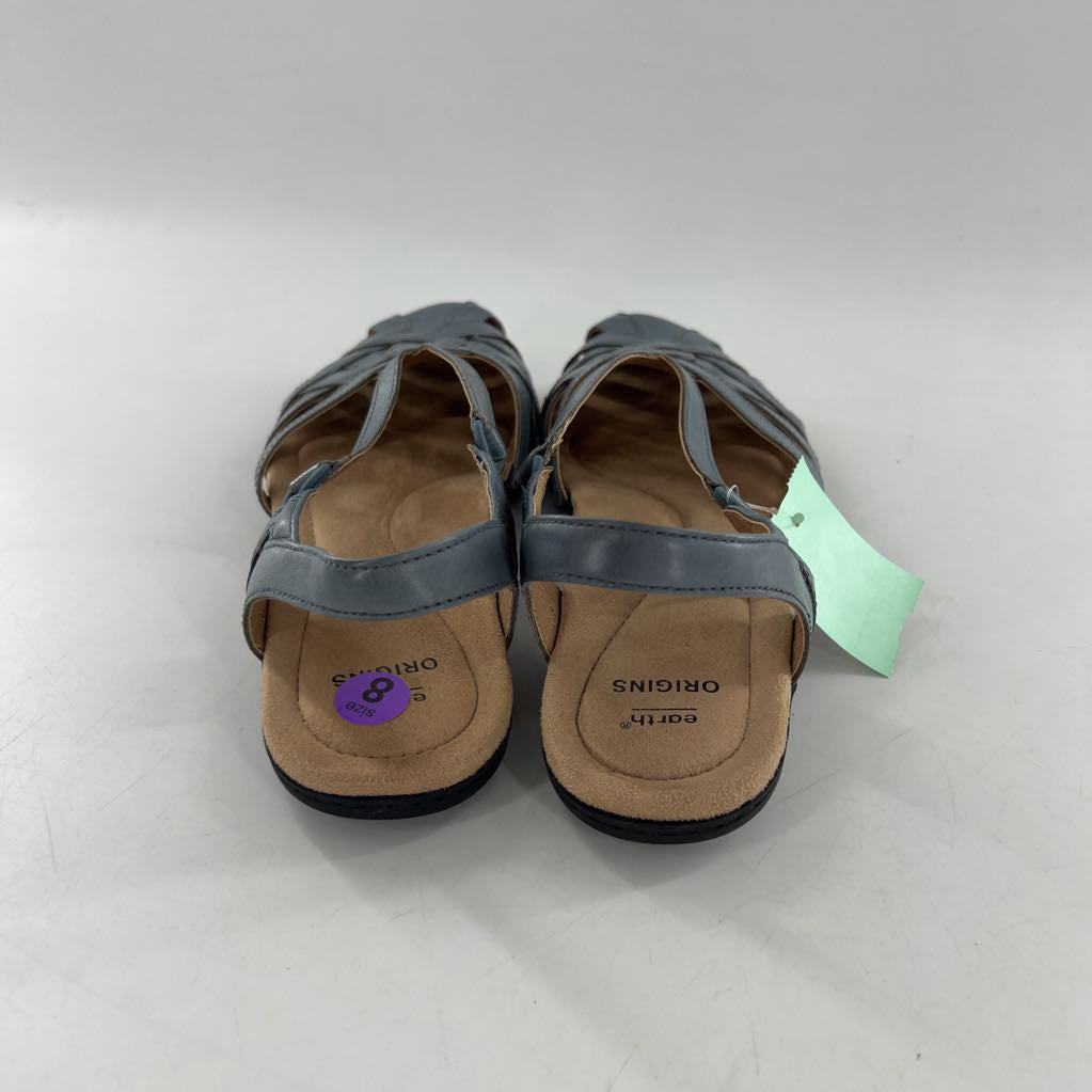 8 leather criss cross ankle strap sandal