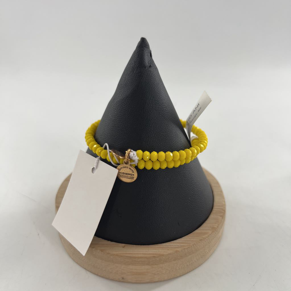 yellow beaded wrap bracelet