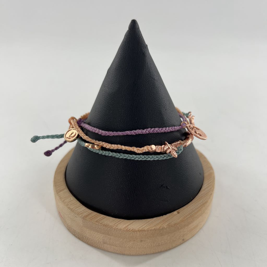 3pc woven w/ rose gold bracelet stack