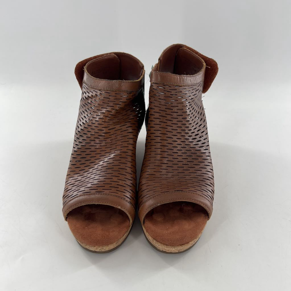10 perforated peep toe bootie sandals
