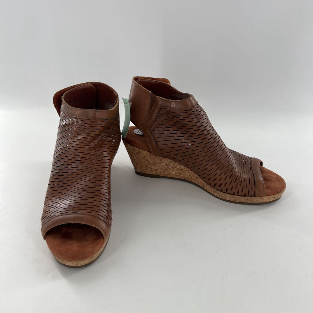 10 perforated peep toe bootie sandals