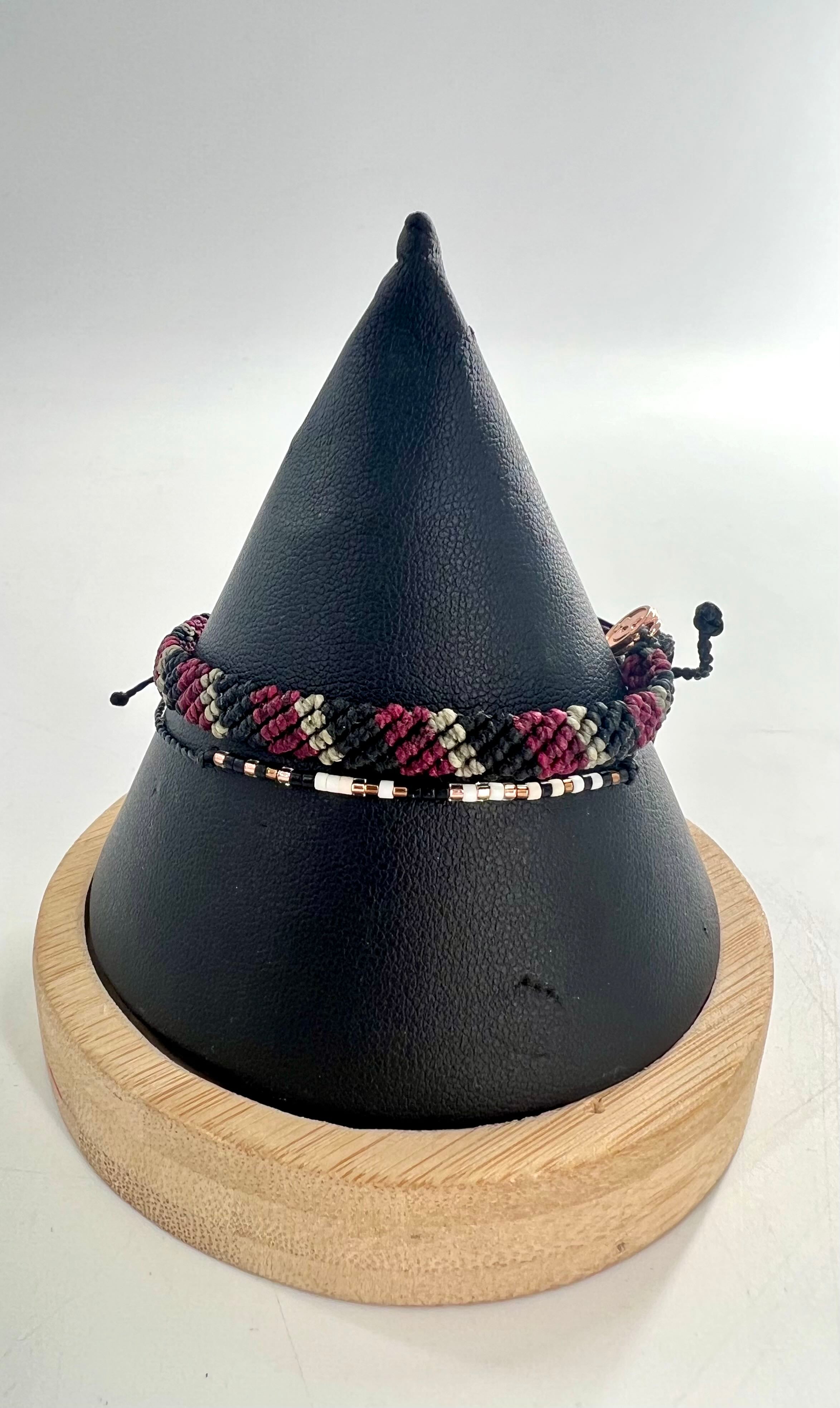 2pc woven bracelet stack