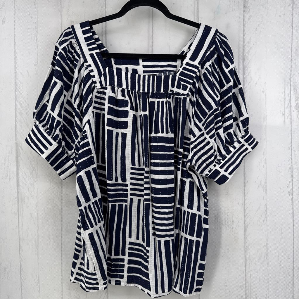 14/16 square neck puffy slv top