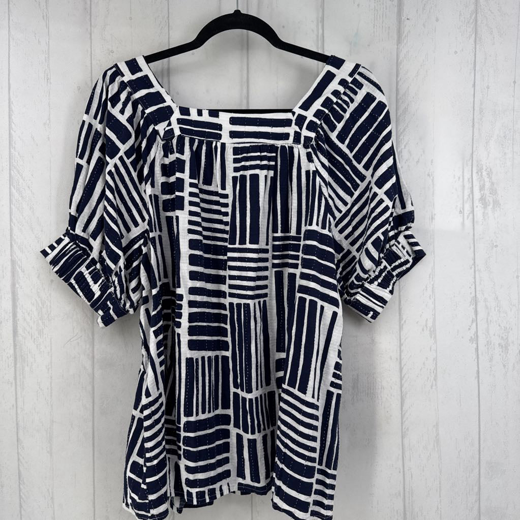 14/16 square neck puffy slv top