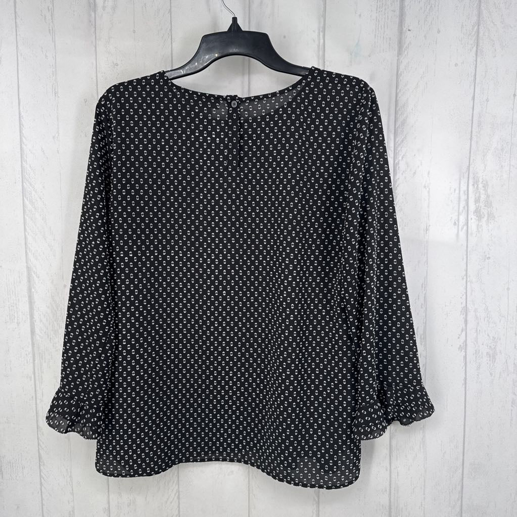 M textured round neck l/s top
