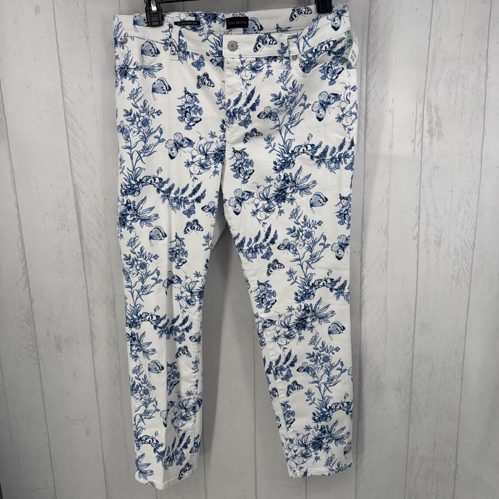 14 flo print slim leg jean