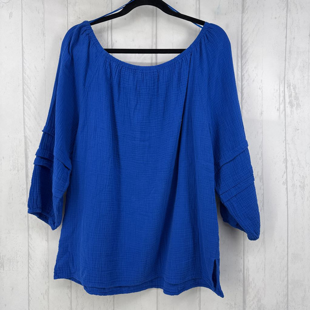 Cotton Guaze Off-Shoulder Top