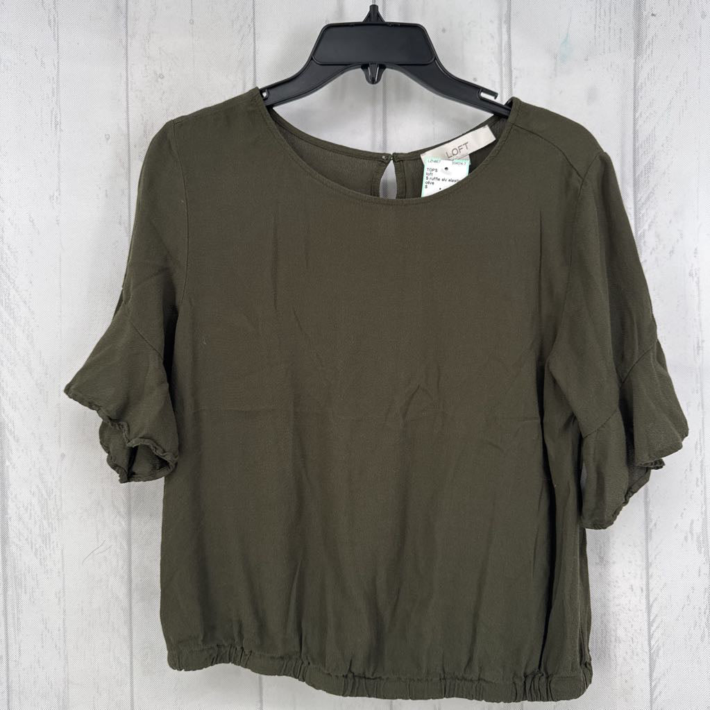 S ruffle slv elastic band top
