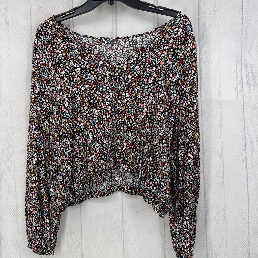 MP l/s back v flower print top
