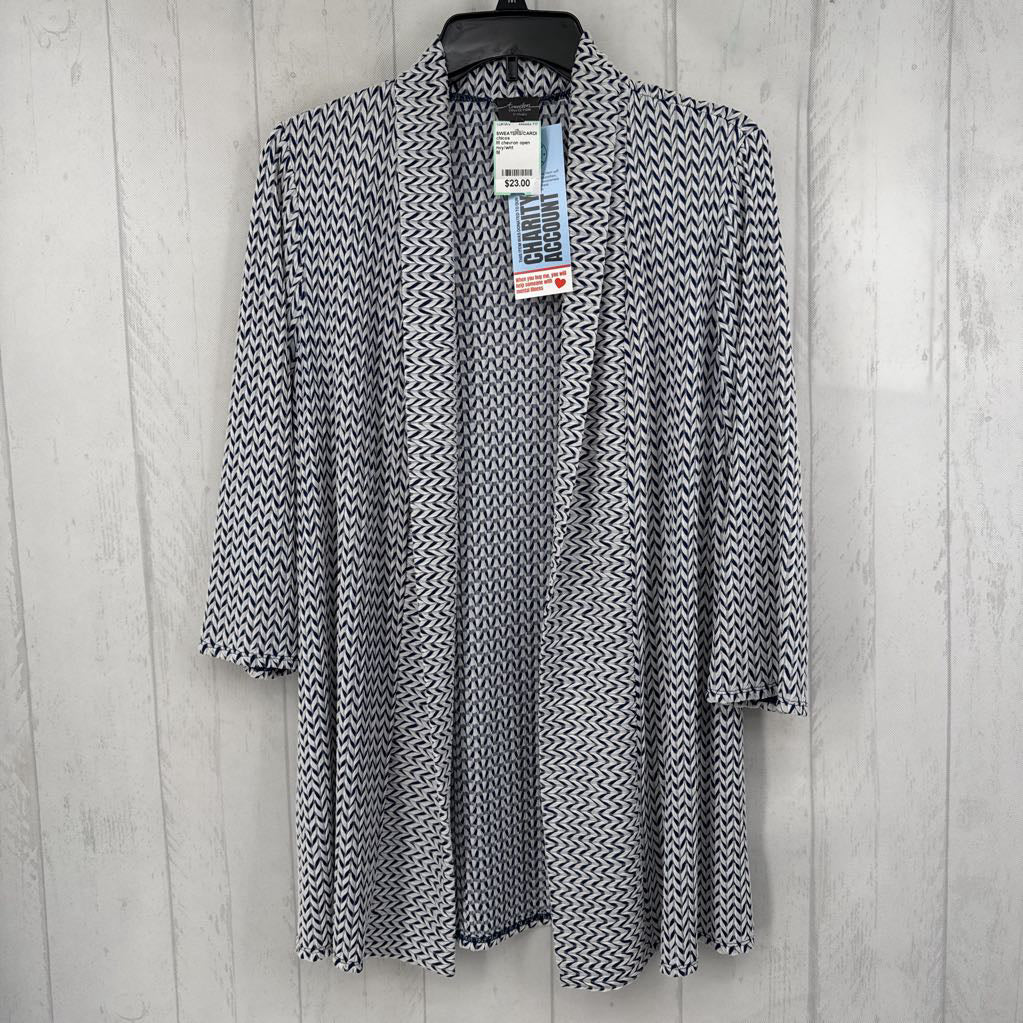 M chevron open front 3/4 slv cardi