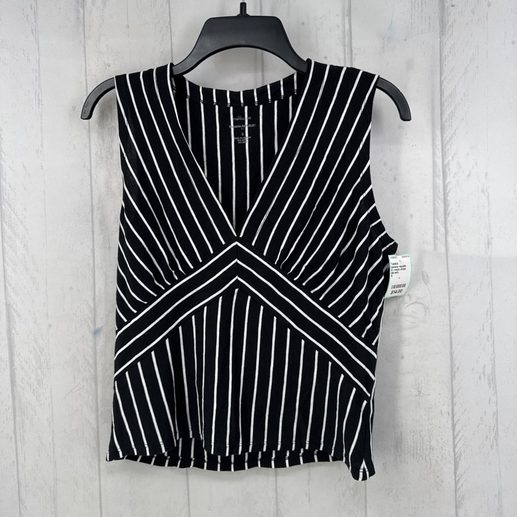 S v-neck stripe tank