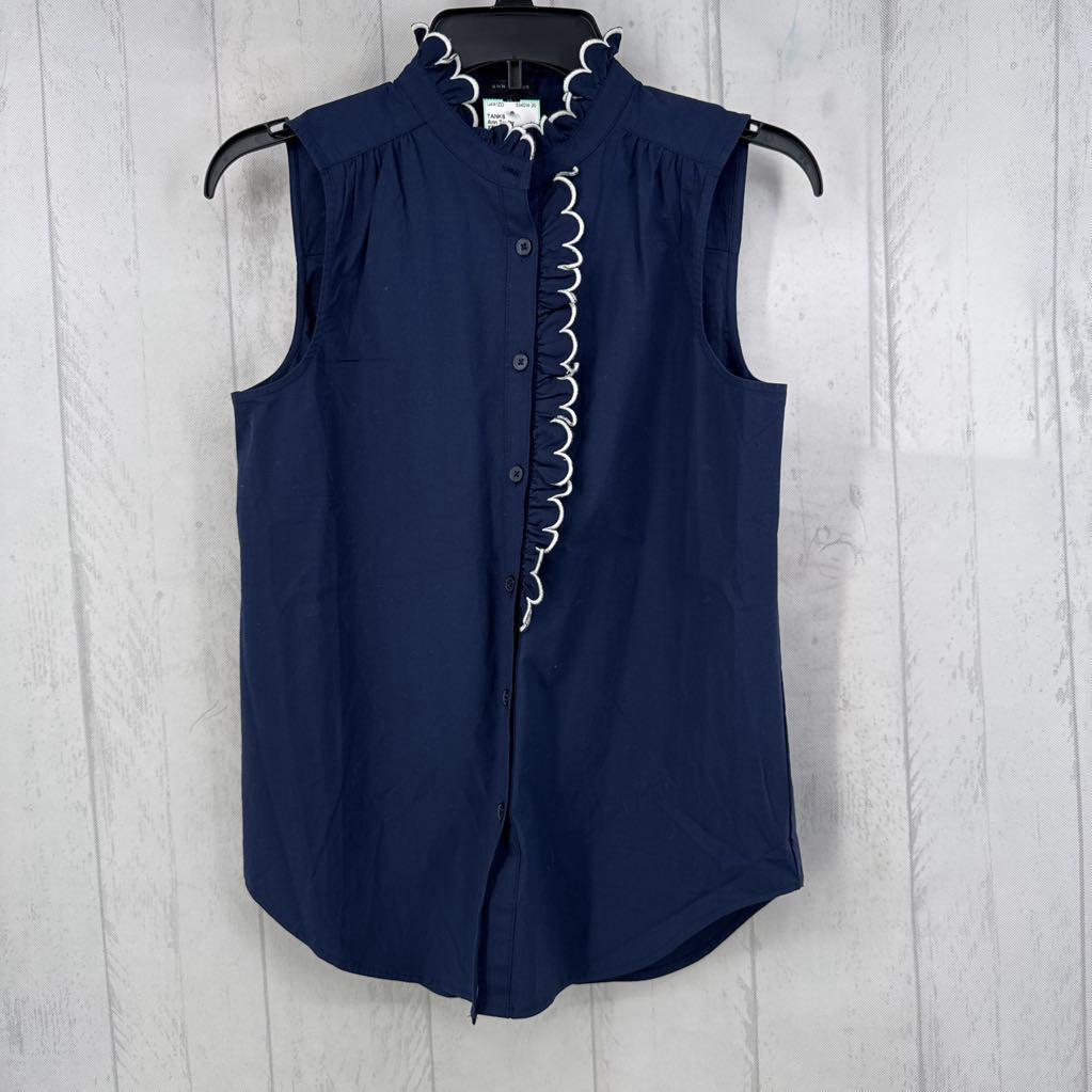 XS tiered ruffle button tank