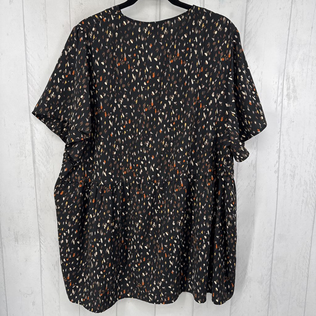 2XL printed v-neck s/s top