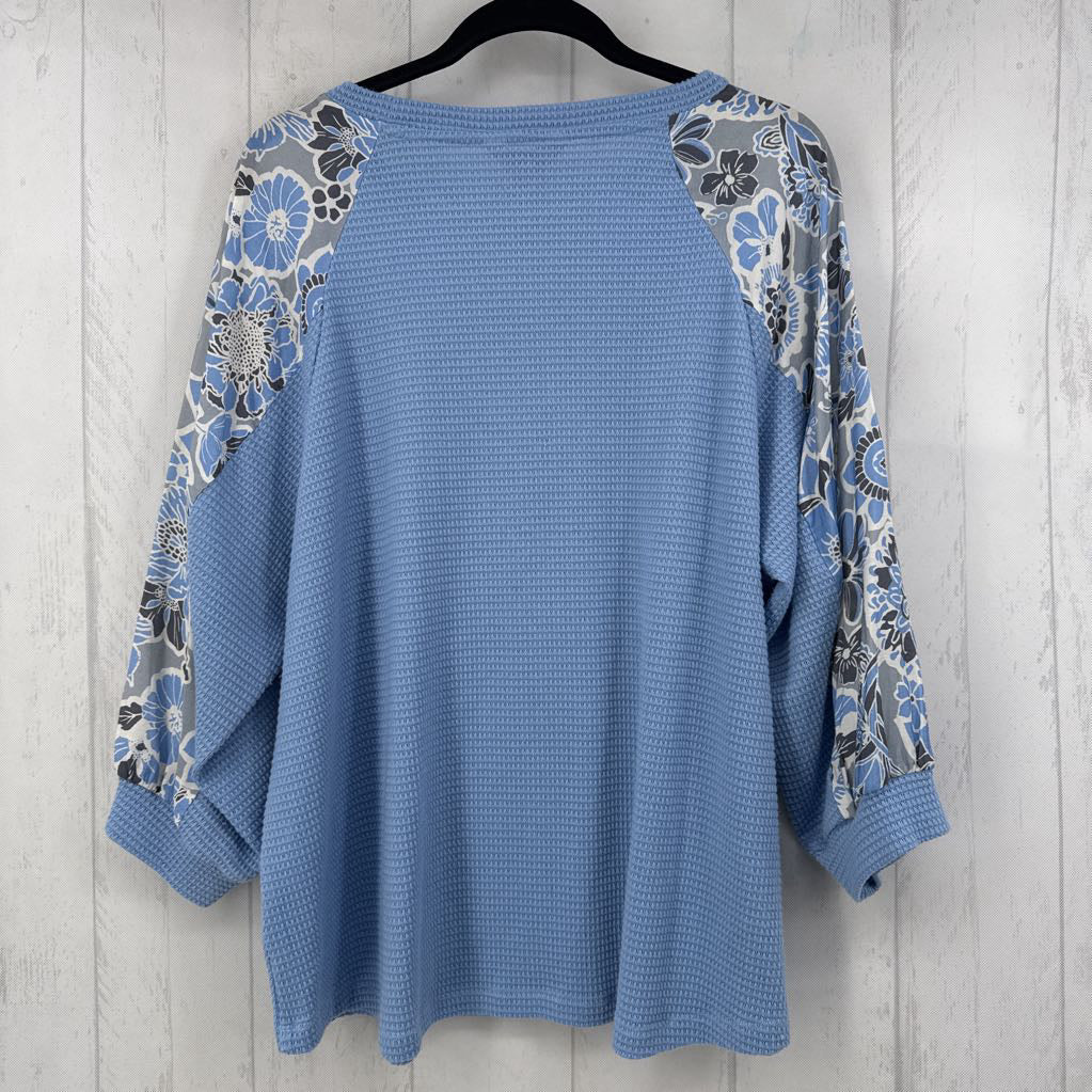 Waffle Knit 3/4 Sleeve Top