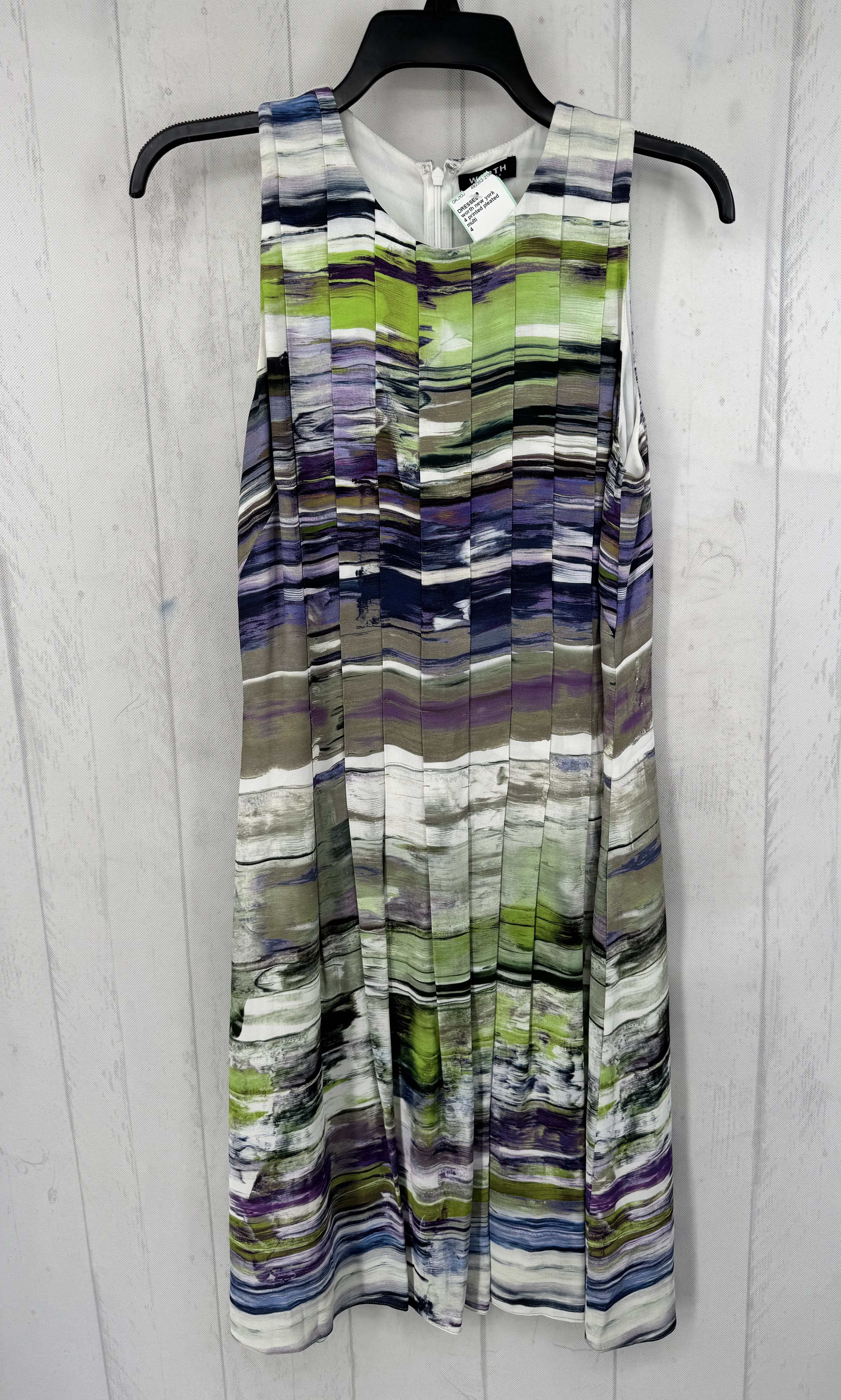 4 printed pleated slvls dress