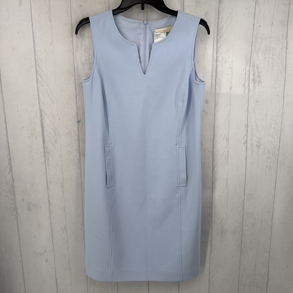 4 split neck slvls shiftdress